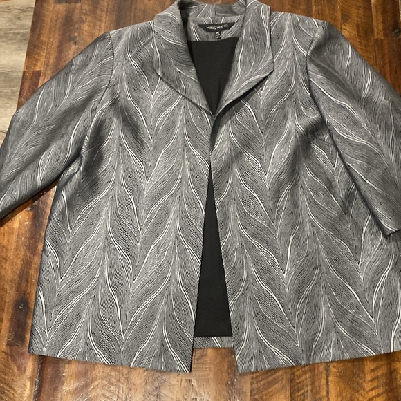 Ming Wang gray black open front jacket PL - Picture 5 of 10